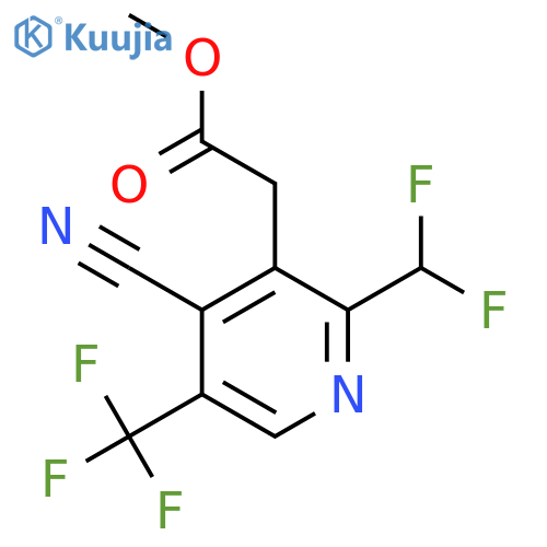Methyl 4-cyano-2-(difluoromethyl)-5-(trifluoromethyl)pyridine-3-acetate structure