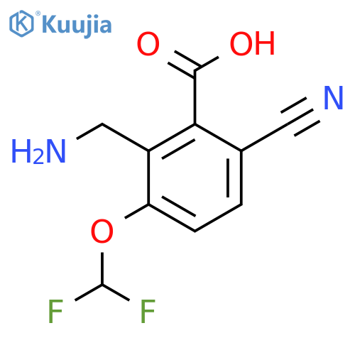 2-Aminomethyl-6-cyano-3-(difluoromethoxy)benzoic acid structure