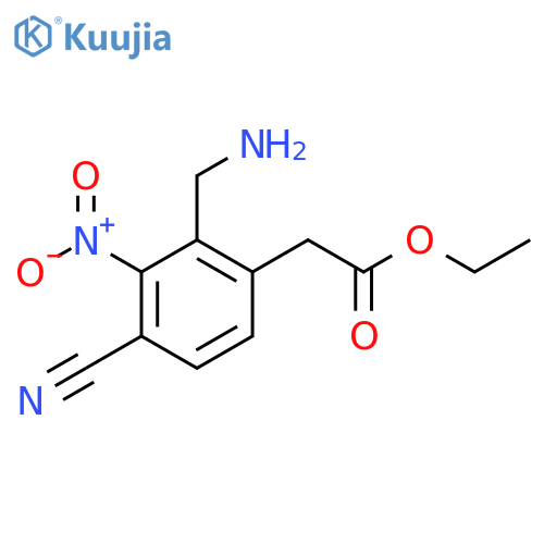 Ethyl 2-aminomethyl-4-cyano-3-nitrophenylacetate structure