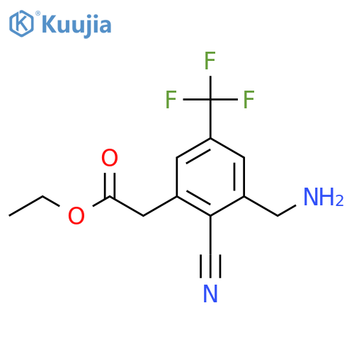 Ethyl 3-aminomethyl-2-cyano-5-(trifluoromethyl)phenylacetate structure