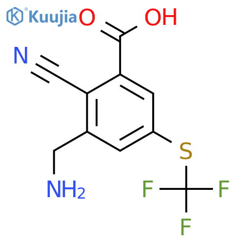 3-Aminomethyl-2-cyano-5-(trifluoromethylthio)benzoic acid structure