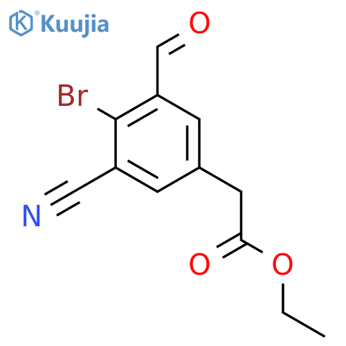 Ethyl 4-bromo-3-cyano-5-formylphenylacetate structure