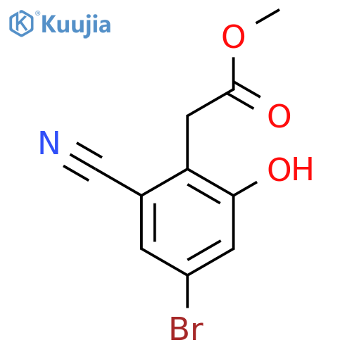 Methyl 4-bromo-2-cyano-6-hydroxyphenylacetate structure