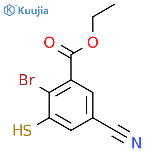 Ethyl 2-bromo-5-cyano-3-mercaptobenzoate structure
