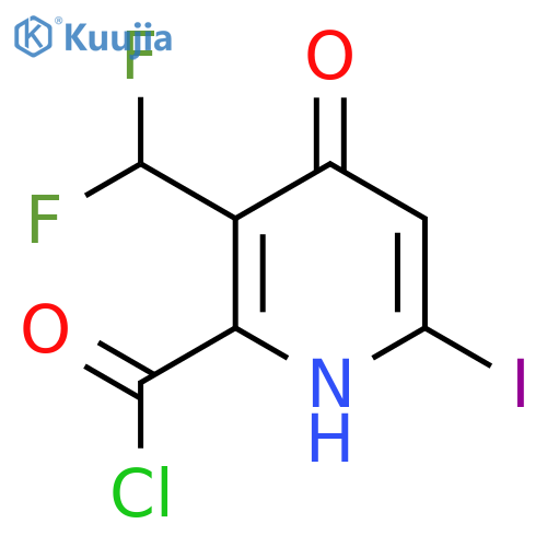 3-(Difluoromethyl)-4-hydroxy-6-iodopyridine-2-carbonyl chloride structure