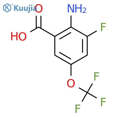 2-Amino-3-fluoro-5-(trifluoromethoxy)benzoic acid structure