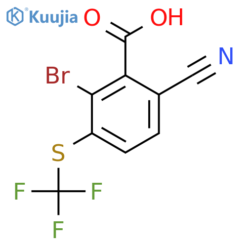 2-Bromo-6-cyano-3-(trifluoromethylthio)benzoic acid structure