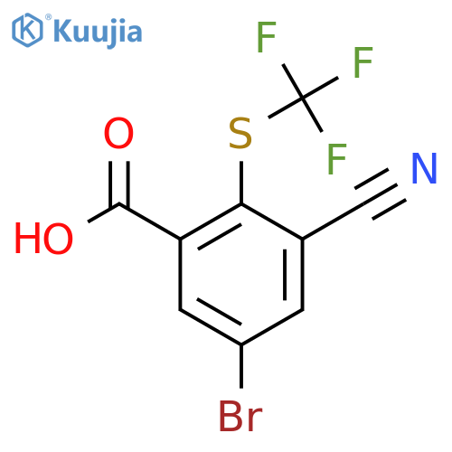 5-Bromo-3-cyano-2-(trifluoromethylthio)benzoic acid structure