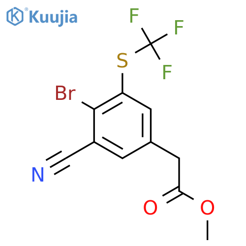 Methyl 4-bromo-3-cyano-5-(trifluoromethylthio)phenylacetate structure