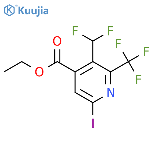 Ethyl 3-(difluoromethyl)-6-iodo-2-(trifluoromethyl)pyridine-4-carboxylate structure