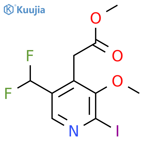 Methyl 5-(difluoromethyl)-2-iodo-3-methoxypyridine-4-acetate structure