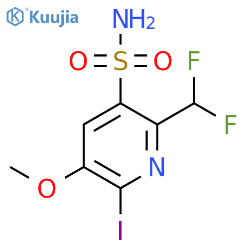 2-(Difluoromethyl)-6-iodo-5-methoxypyridine-3-sulfonamide structure