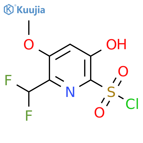 2-(Difluoromethyl)-5-hydroxy-3-methoxypyridine-6-sulfonyl chloride structure