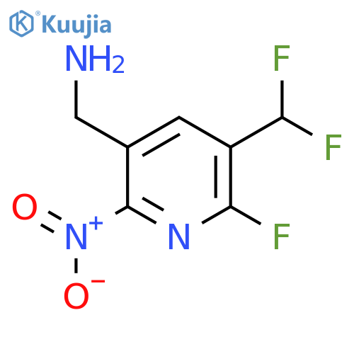 3-(Aminomethyl)-5-(difluoromethyl)-6-fluoro-2-nitropyridine structure