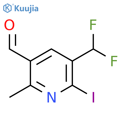 3-(Difluoromethyl)-2-iodo-6-methylpyridine-5-carboxaldehyde structure