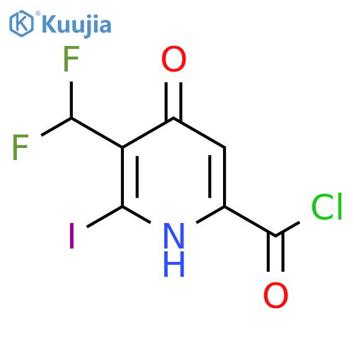 3-(Difluoromethyl)-4-hydroxy-2-iodopyridine-6-carbonyl chloride structure
