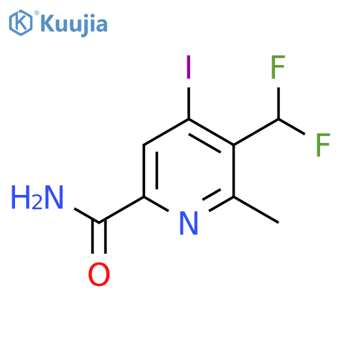 3-(Difluoromethyl)-4-iodo-2-methylpyridine-6-carboxamide structure