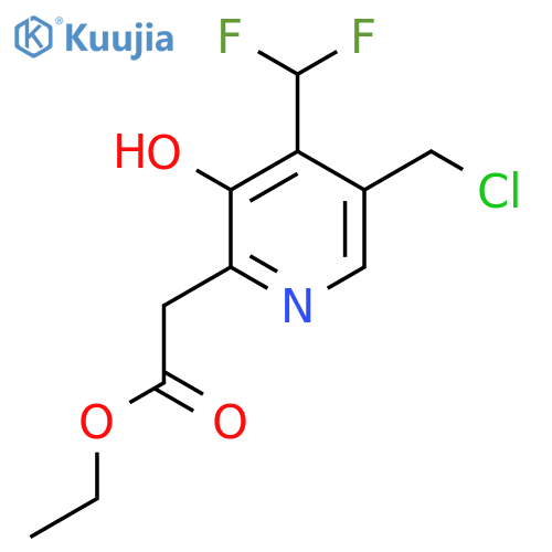 Ethyl 5-(chloromethyl)-4-(difluoromethyl)-3-hydroxypyridine-2-acetate structure