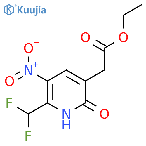 Ethyl 2-(difluoromethyl)-6-hydroxy-3-nitropyridine-5-acetate structure