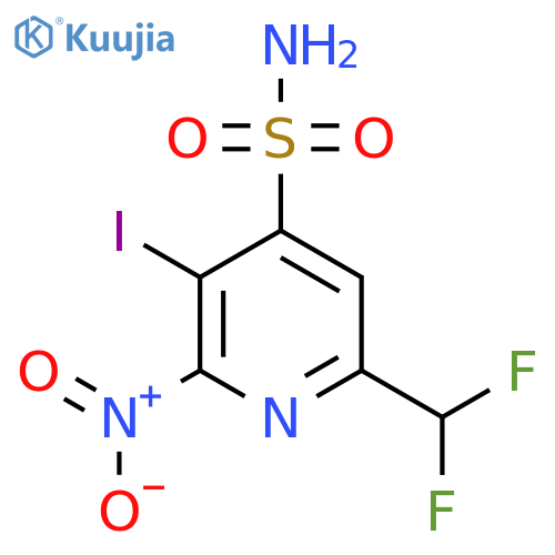 6-(Difluoromethyl)-3-iodo-2-nitropyridine-4-sulfonamide structure