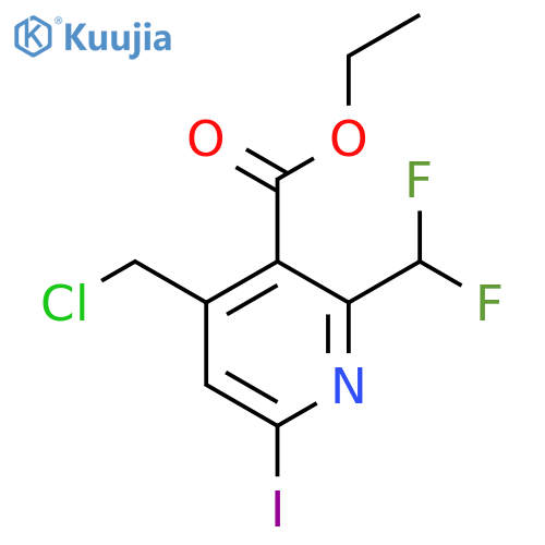 Ethyl 4-(chloromethyl)-2-(difluoromethyl)-6-iodopyridine-3-carboxylate structure