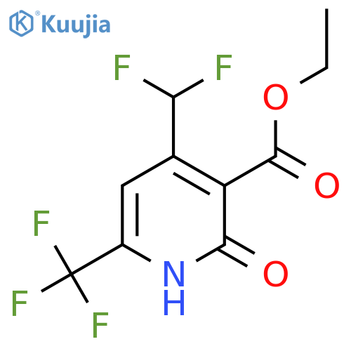 Ethyl 4-(difluoromethyl)-2-hydroxy-6-(trifluoromethyl)pyridine-3-carboxylate structure