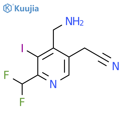 4-(Aminomethyl)-2-(difluoromethyl)-3-iodopyridine-5-acetonitrile structure