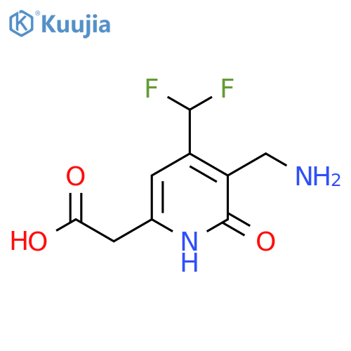 3-(Aminomethyl)-4-(difluoromethyl)-2-hydroxypyridine-6-acetic acid structure
