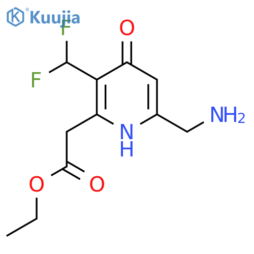 Ethyl 6-(aminomethyl)-3-(difluoromethyl)-4-hydroxypyridine-2-acetate structure