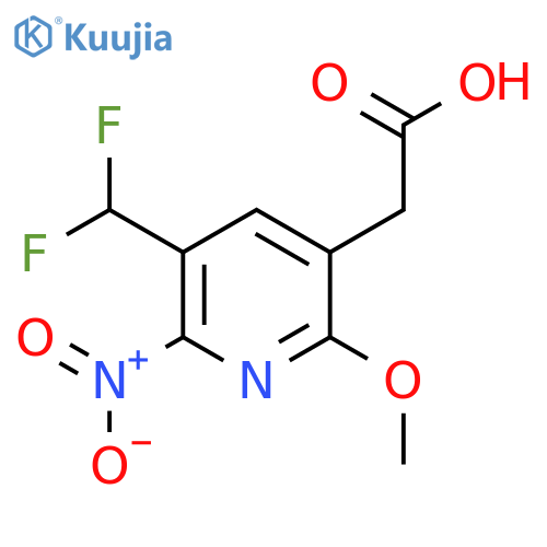 3-(Difluoromethyl)-6-methoxy-2-nitropyridine-5-acetic acid structure