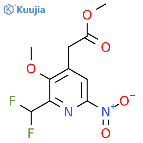 Methyl 2-(difluoromethyl)-3-methoxy-6-nitropyridine-4-acetate structure