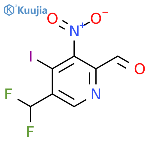5-(Difluoromethyl)-4-iodo-3-nitropyridine-2-carboxaldehyde structure