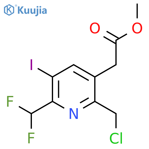 Methyl 2-(chloromethyl)-6-(difluoromethyl)-5-iodopyridine-3-acetate structure