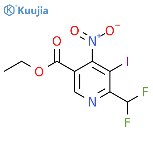 Ethyl 2-(difluoromethyl)-3-iodo-4-nitropyridine-5-carboxylate structure
