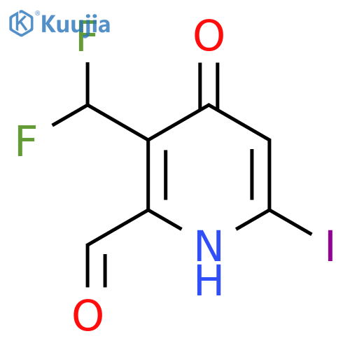3-(Difluoromethyl)-4-hydroxy-6-iodopyridine-2-carboxaldehyde structure
