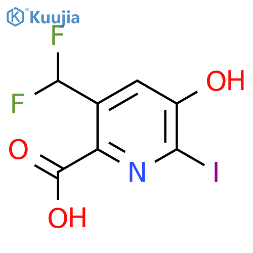 3-(Difluoromethyl)-5-hydroxy-6-iodopyridine-2-carboxylic acid structure