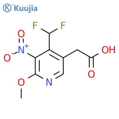 4-(Difluoromethyl)-2-methoxy-3-nitropyridine-5-acetic acid structure