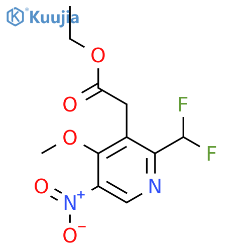 Ethyl 2-(difluoromethyl)-4-methoxy-5-nitropyridine-3-acetate structure