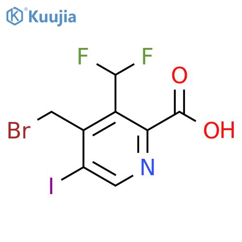 4-(Bromomethyl)-3-(difluoromethyl)-5-iodopyridine-2-carboxylic acid structure