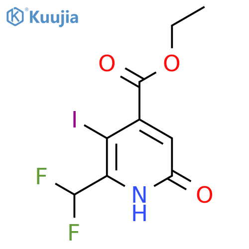 Ethyl 2-(difluoromethyl)-6-hydroxy-3-iodopyridine-4-carboxylate structure