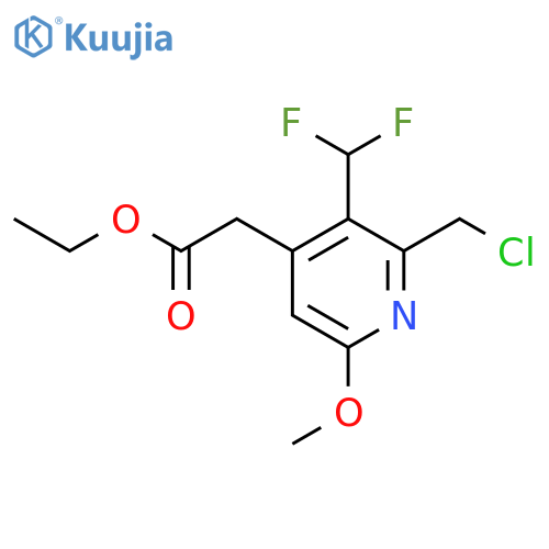 Ethyl 2-(chloromethyl)-3-(difluoromethyl)-6-methoxypyridine-4-acetate structure