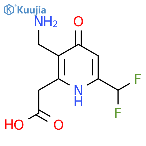 3-(Aminomethyl)-6-(difluoromethyl)-4-hydroxypyridine-2-acetic acid structure