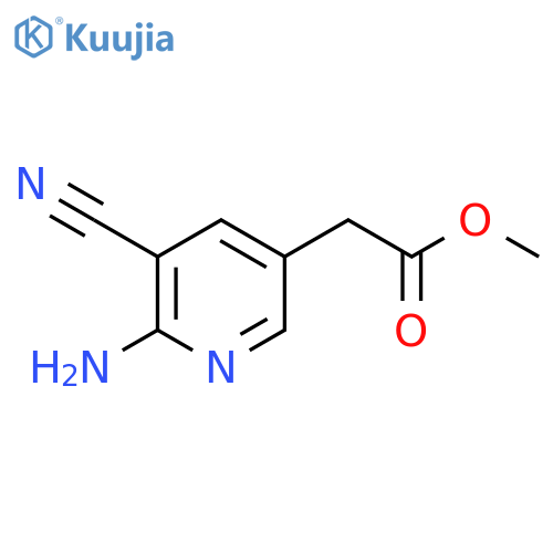 Methyl 2-amino-3-cyanopyridine-5-acetate structure