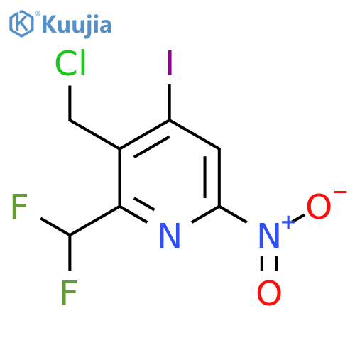 3-(Chloromethyl)-2-(difluoromethyl)-4-iodo-6-nitropyridine structure