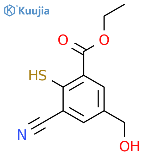 Ethyl 3-cyano-5-hydroxymethyl-2-mercaptobenzoate structure