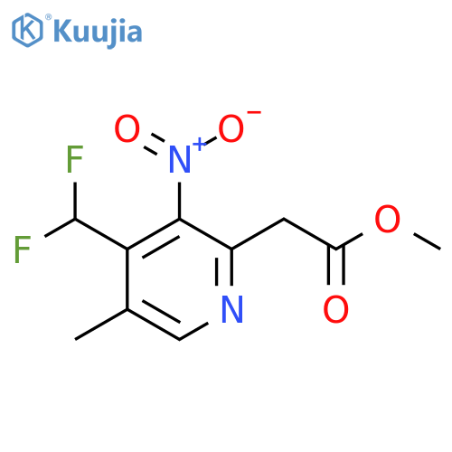 Methyl 4-(difluoromethyl)-5-methyl-3-nitropyridine-2-acetate structure