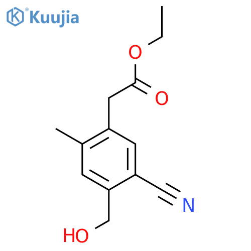 Ethyl 5-cyano-4-hydroxymethyl-2-methylphenylacetate structure