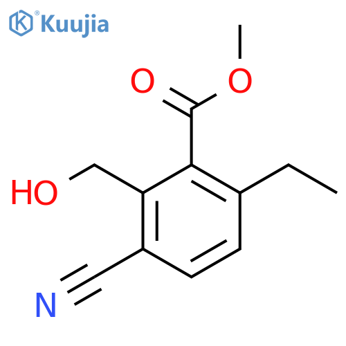 Methyl 3-cyano-6-ethyl-2-(hydroxymethyl)benzoate structure