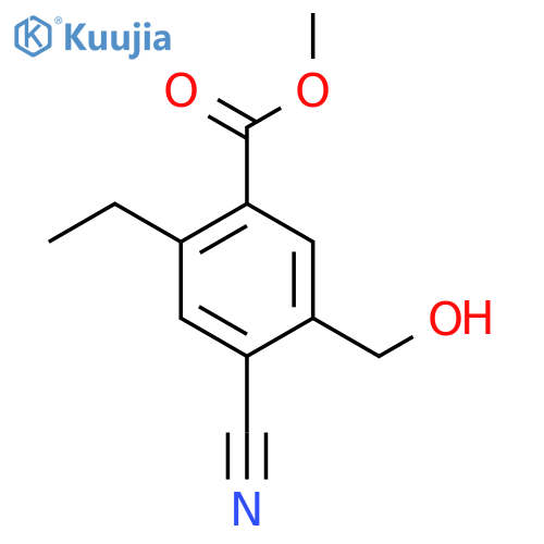 Methyl 4-cyano-2-ethyl-5-(hydroxymethyl)benzoate structure