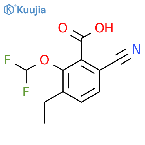 6-Cyano-2-difluoromethoxy-3-ethylbenzoic acid structure
